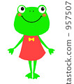 綠色 青蛙 紅色 957507