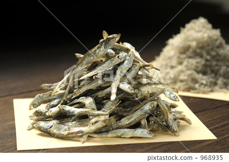 dried sea slug, dried young sardines, (silk) crepe 968935