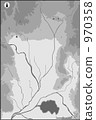 京都盆地的地形圖（單色） 970358