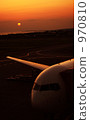 Airplane and sunset 970810