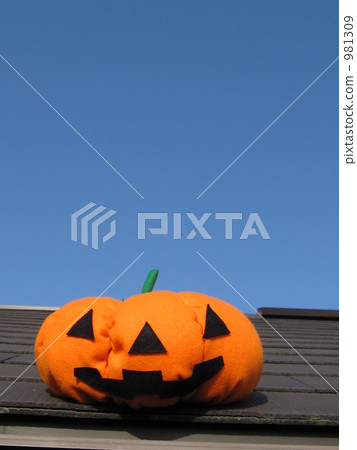Haunted pumpkin plush toy on the roof Haunted pumpkin plush toy on the roof 981309