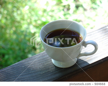 咖啡杯 綠色 露天陽台 984668