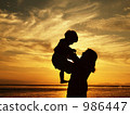 Parent and child at dusk 986447