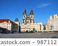 Visit the Old Town Square Teen Church in Prague, Czech Republic, included in the World Heritage "Prague Historic District" (July 2009) 987112