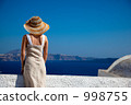 海面 草帽 背影 998755