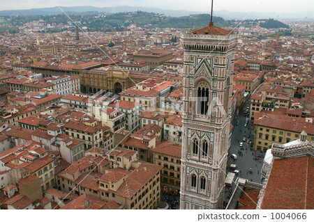 佛羅倫薩的街道從聖瑪麗亞德爾菲奧雷大教堂圓屋頂 1004066