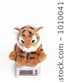 Tiger stuffed animal on a lightweight meter 1010041