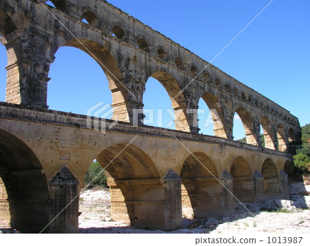 普羅旺斯Pont du Gard的南佛世界遺產 普羅旺斯Pont du Gard的南佛世界遺產 1013987