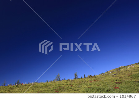 People climbing in Kusatsu Shirane voluntarily in line 1034967
