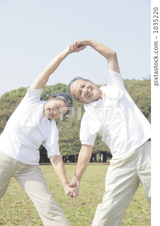 senior, exercise, husband and wife 1035220
