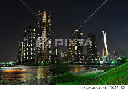 Okawabata河城市夜視圖21 Okawabata河城市夜視圖21 1048482