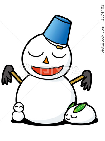 Happy laughing snowman & cuddling snow rabbit &... - Stock Illustration ...