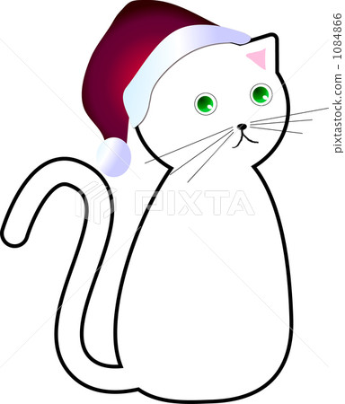 Reverse white cat Santa 1084866