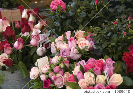 Window of a flower shop in Paris Window of a flower shop in Paris 1089648