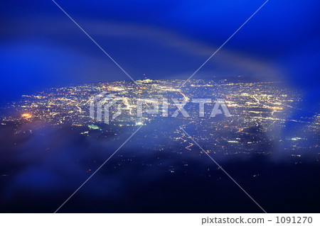 Cloud and night view seen from Mt. Fuji Cloud and night view seen from Mt. Fuji 1091270
