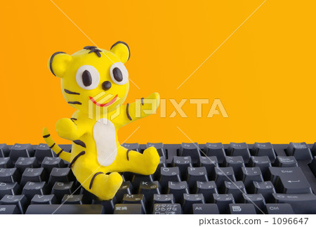 Tiger and keyboard 1096647