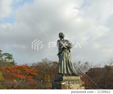 長崎 Kaze公園的坂本龍馬雕像 照片素材 圖片 圖庫