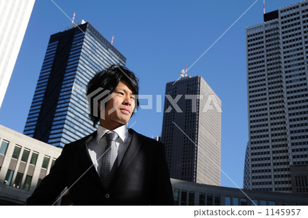 Businessman and office building of 20s 1145957