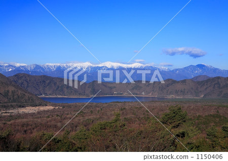 Lake Motosu and Southern Alps 1150406