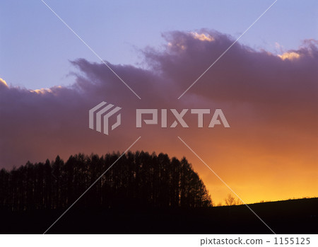 sunset, sky, hill 1155125