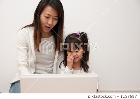 Parent-child watching laptop 1157697