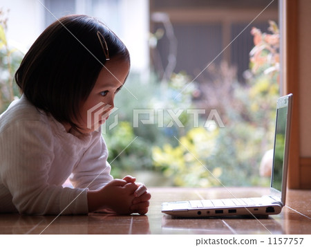 Personal computer and girl Personal computer and girl 1157757