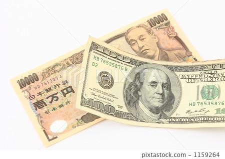 FX image 100 dollar bill and 10,000 yen note 1159264