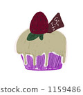 草莓杯形蛋糕例證材料。 1159486