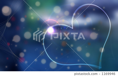 White ball and fuzzy heart Blue background White ball and fuzzy heart Blue background 1169946