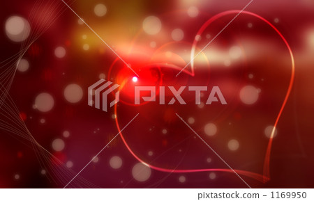 White ball and blurred heart Red background White ball and blurred heart Red background 1169950
