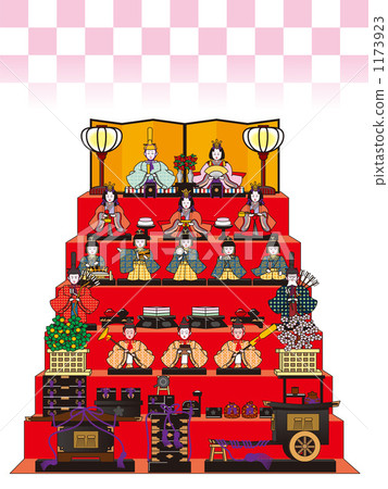 三個宮女 雛人形娃娃 皇帝和皇后節日娃娃 1173923