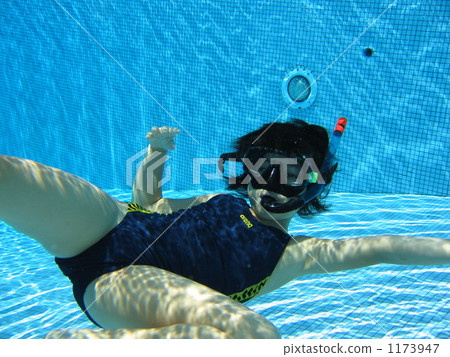 A girl swimming in the pool 1173947