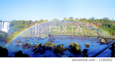 A rainbow over a boardwalk 1180802