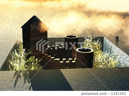 Illusionary world (medieval castle where sea water cracked and appeared) 1181581