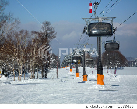 Nozawa Onsen Ski Resort · Hooded lift of Kamonohei slope Nozawa Onsen Ski Resort · Hooded lift of Kamonohei slope 1188435