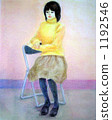 A woman in a yellow sweater 1192546