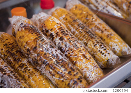 grilled corn on the cob, stall, food stall 1200594