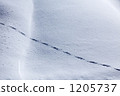 Footprints of the snowy field 1205737