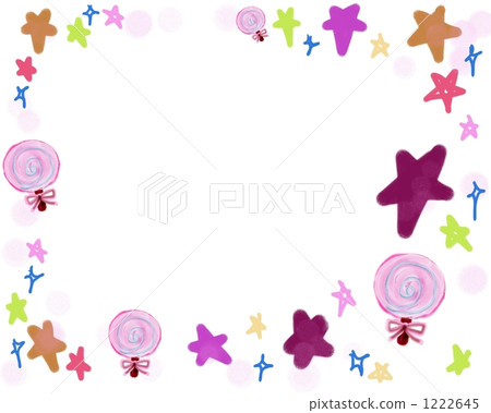Girly illustration of a star (sparkling) and licking candy Girly illustration of a star (sparkling) and licking candy 1222645