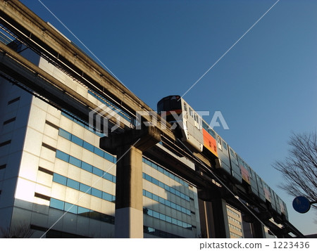 Tama Monorail Run in the sky of fine weather. Tama Monorail Run in the sky of fine weather. 1223436