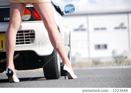 Sports car and female foot 1223646