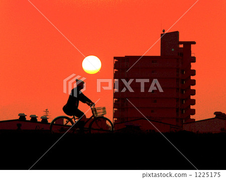 Sunset and bicycle Sunset and bicycle 1225175