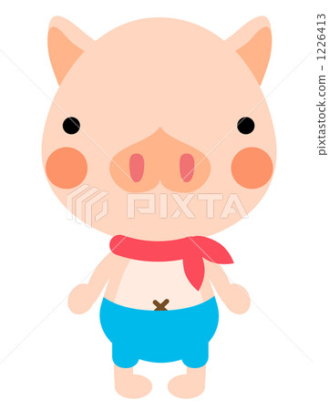 Pigs wrapped with scarves 1226413