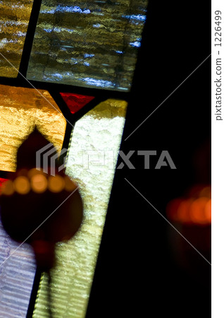 金瓜蠟燭燈和彩色玻璃 1226499