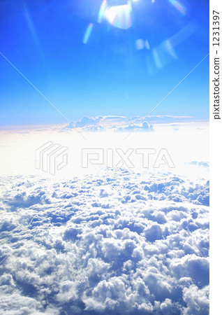 above the clouds, from plane, white 1231397