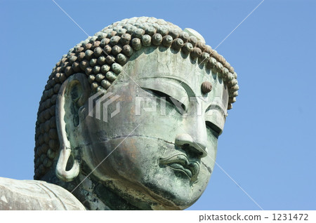 The face of the great Buddha in Kamakura The face of the great Buddha in Kamakura 1231472