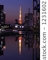Tokyo Tower reflected on the surface of the water 1231602