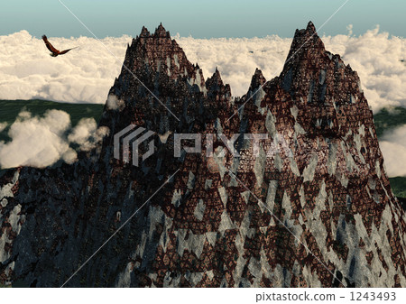 An artificial mountain range rising in the sea of clouds An artificial mountain range rising in the sea of clouds 1243493