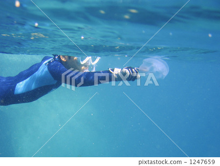 snorkeling, younger, in the sea 1247659