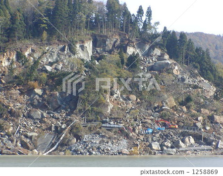 新潟縣Chuetsu地震的傷痕 新潟縣Chuetsu地震的傷痕 1258869